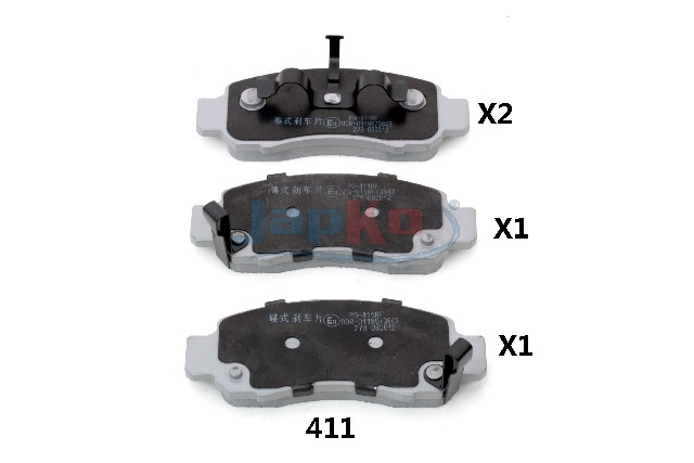 JAPKO Bremseklodser 50411 foraksel for HONDA
