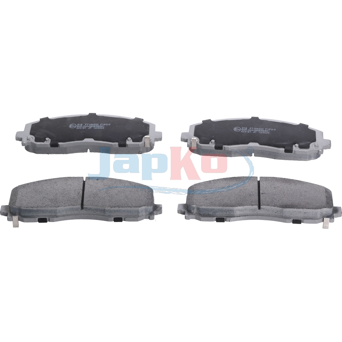 JAPKO Bremseklodser 50918 foraksel for JEEP CHRYSLER DODGE FIAT LANCIA VW