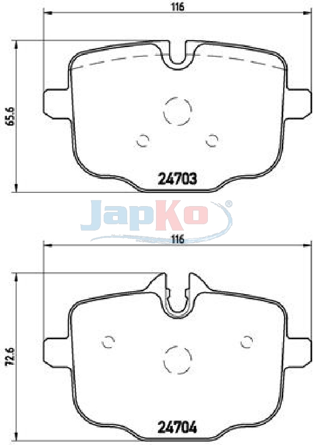 JAPKO Bremseklodser 510113 bagaksel for BMW