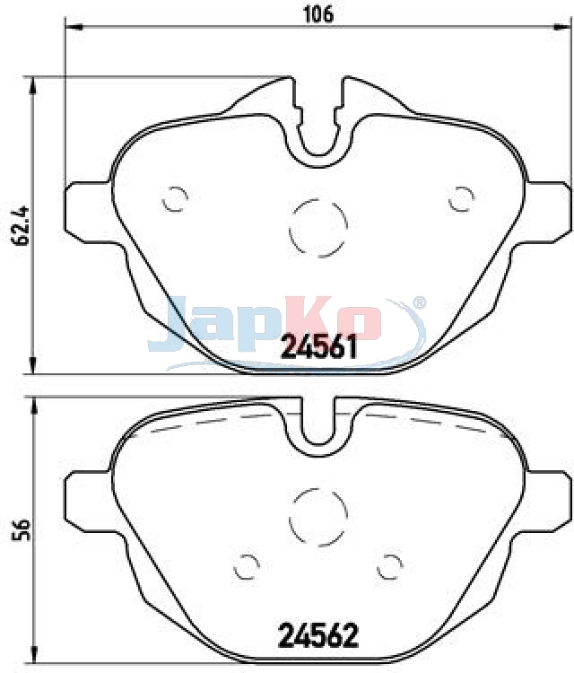 JAPKO Bremseklodser 510112 bagaksel for BMW