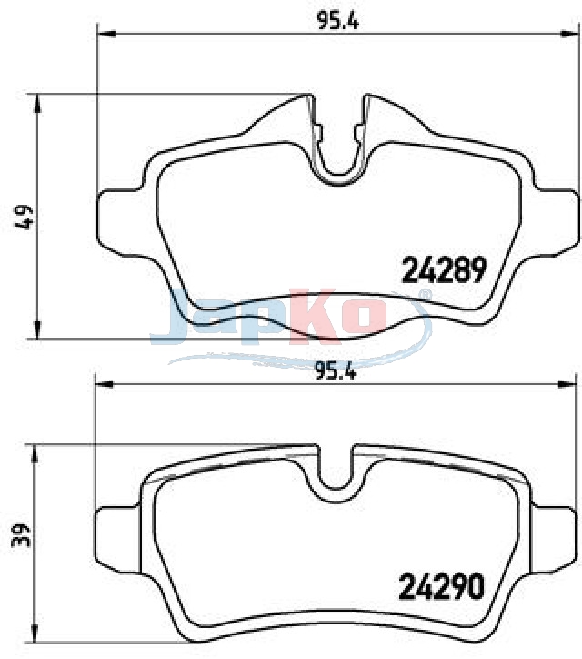 JAPKO Bremseklodser 510119 bagaksel for MINI BMW