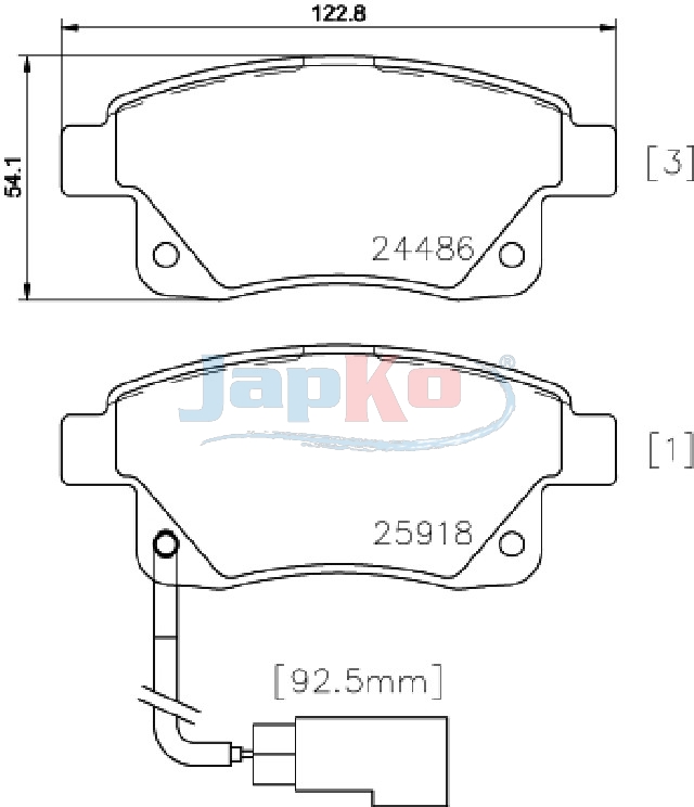 JAPKO Bremseklodser 510308 bagaksel for FORD BYD