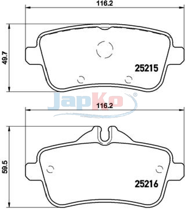JAPKO Bremseklodser 510517 bagaksel for MERCEDES-BENZ