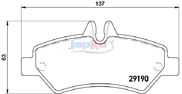 JAPKO Bremseklodser 510522 bagaksel for MERCEDES-BENZ VW