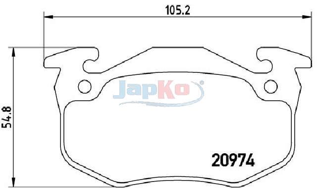 JAPKO Bremseklodser 510611 bagaksel for CITROËN PEUGEOT RENAULT