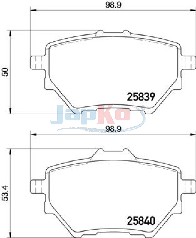 JAPKO Bremseklodser 510614 bagaksel for VAUXHALL LANCIA ALFA ROMEO GEELY BYD CITROËN (DF-PSA) PEUGEOT DS (CAPSA) TOYOTA FORD (JMC) GREAT WALL DONGFEN