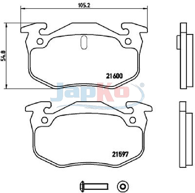 JAPKO Bremseklodser 510701 bagaksel for RENAULT