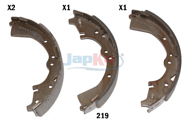 JAPKO Bremsebakkesæt 55219 bagaksel for TOYOTA