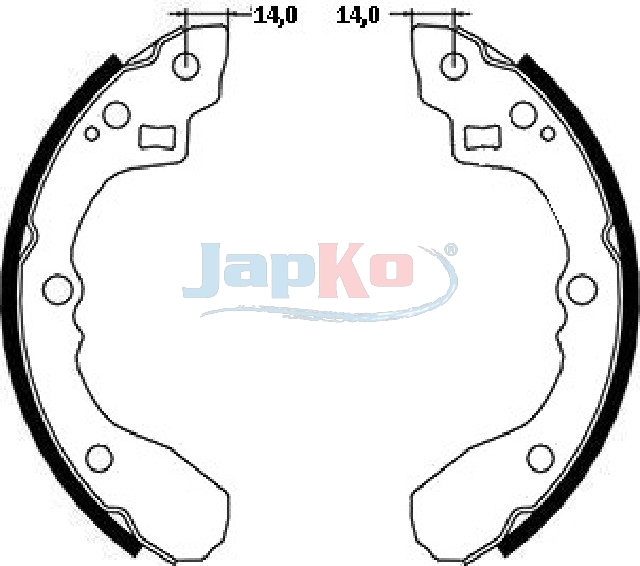 JAPKO Bremsebakkesæt 55398 bagaksel for HYUNDAI KIA