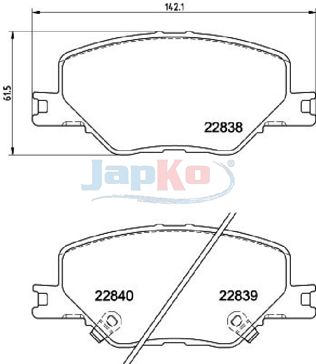 JAPKO Bremseklodser 500417 foraksel for VAUXHALL