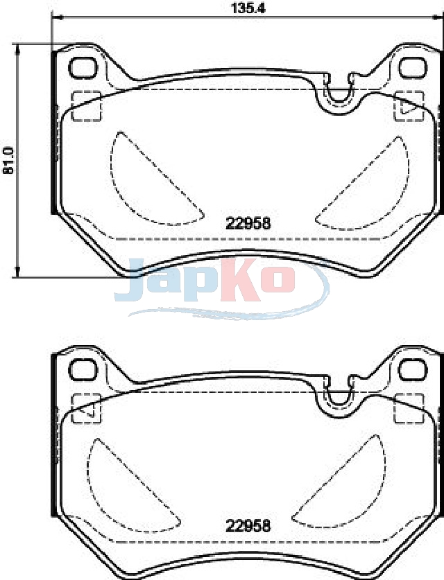 JAPKO Bremseklodser 500962 foraksel for AUDI VW