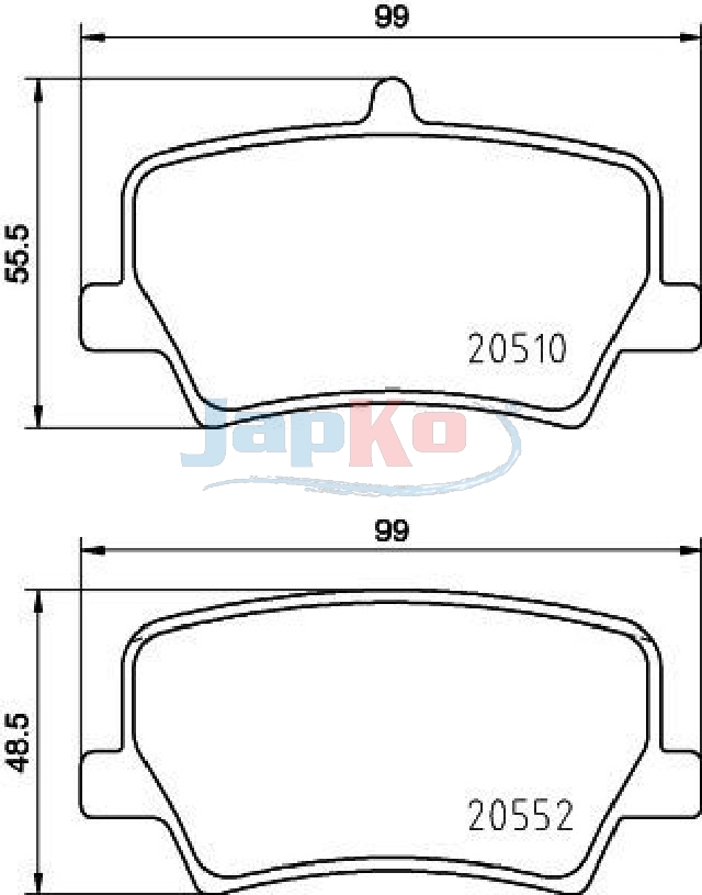 JAPKO Bremseklodser 510322 bagaksel for VOLVO GEELY LYNK & CO