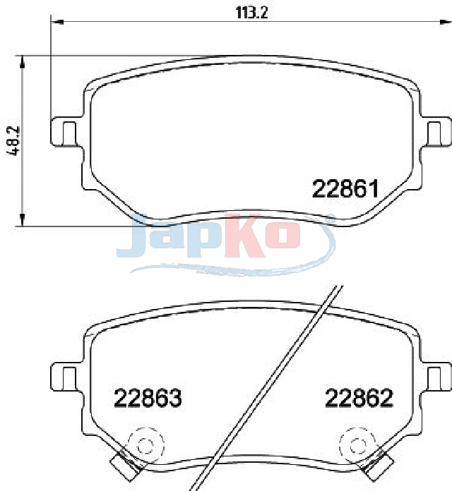 JAPKO Bremseklodser 510532 bagaksel for MERCEDES-BENZ RENAULT