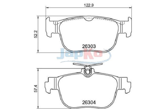 JAPKO Bremseklodser 510927 bagaksel for FORD VW VAG