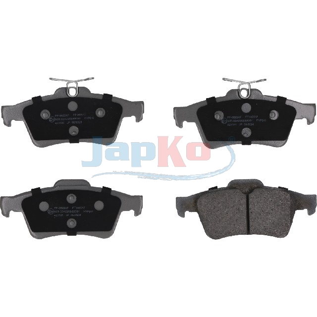JAPKO Bremseklodser 510622 bagaksel for PEUGEOT
