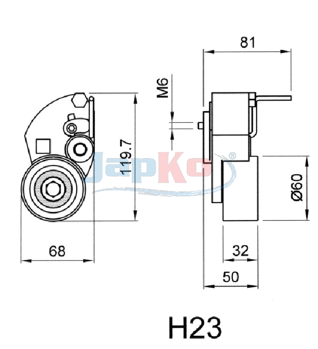 JAPKO Remstrammer, tandrem 45h23 for KIA