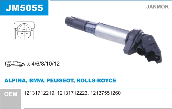 JANMOR Tændspole jm5055 for BMW