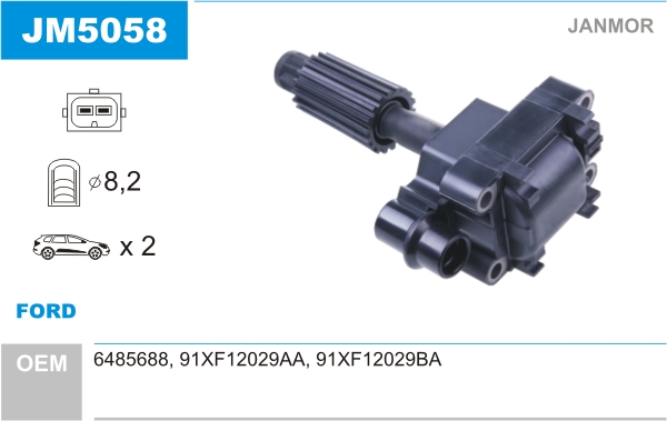 JANMOR Tændspole jm5058 for FORD