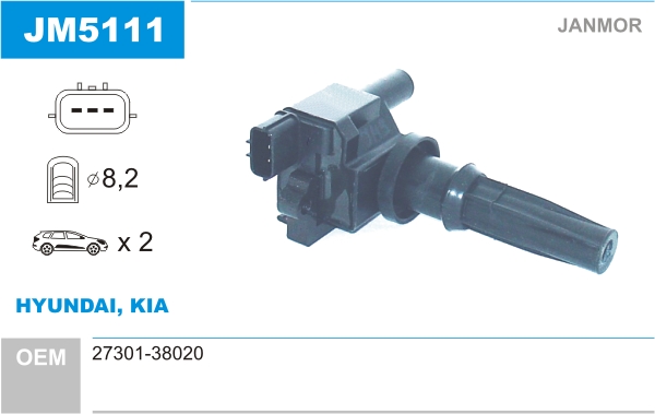 JANMOR Tændspole jm5111 for KIA