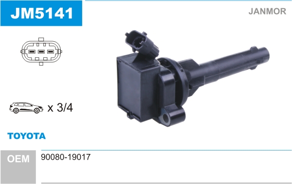 JANMOR Tændspole jm5141 for TOYOTA