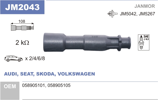 JANMOR Stik, tændspole jm2043
