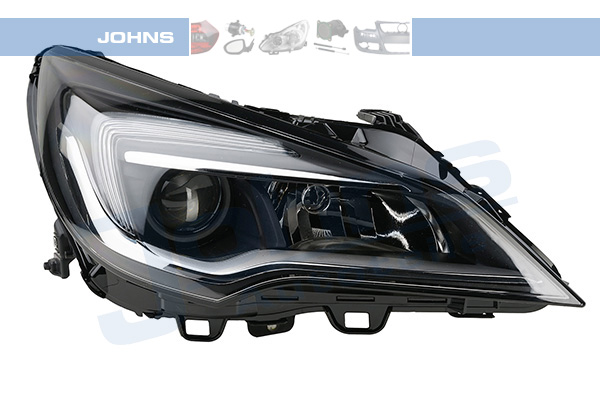 JOHNS Forlygte 551110 H7/H1 højre for OPEL