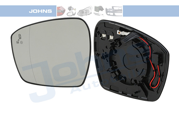 JOHNS Spejlglas, udvendig spejl 32 76 37-83 venstre for FORD