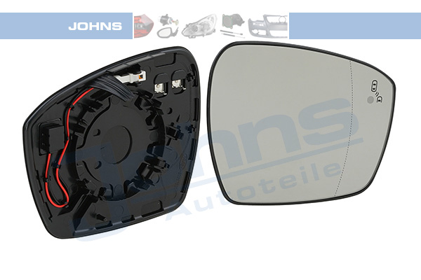 JOHNS Spejlglas, udvendig spejl 32 76 38-83 højre for FORD