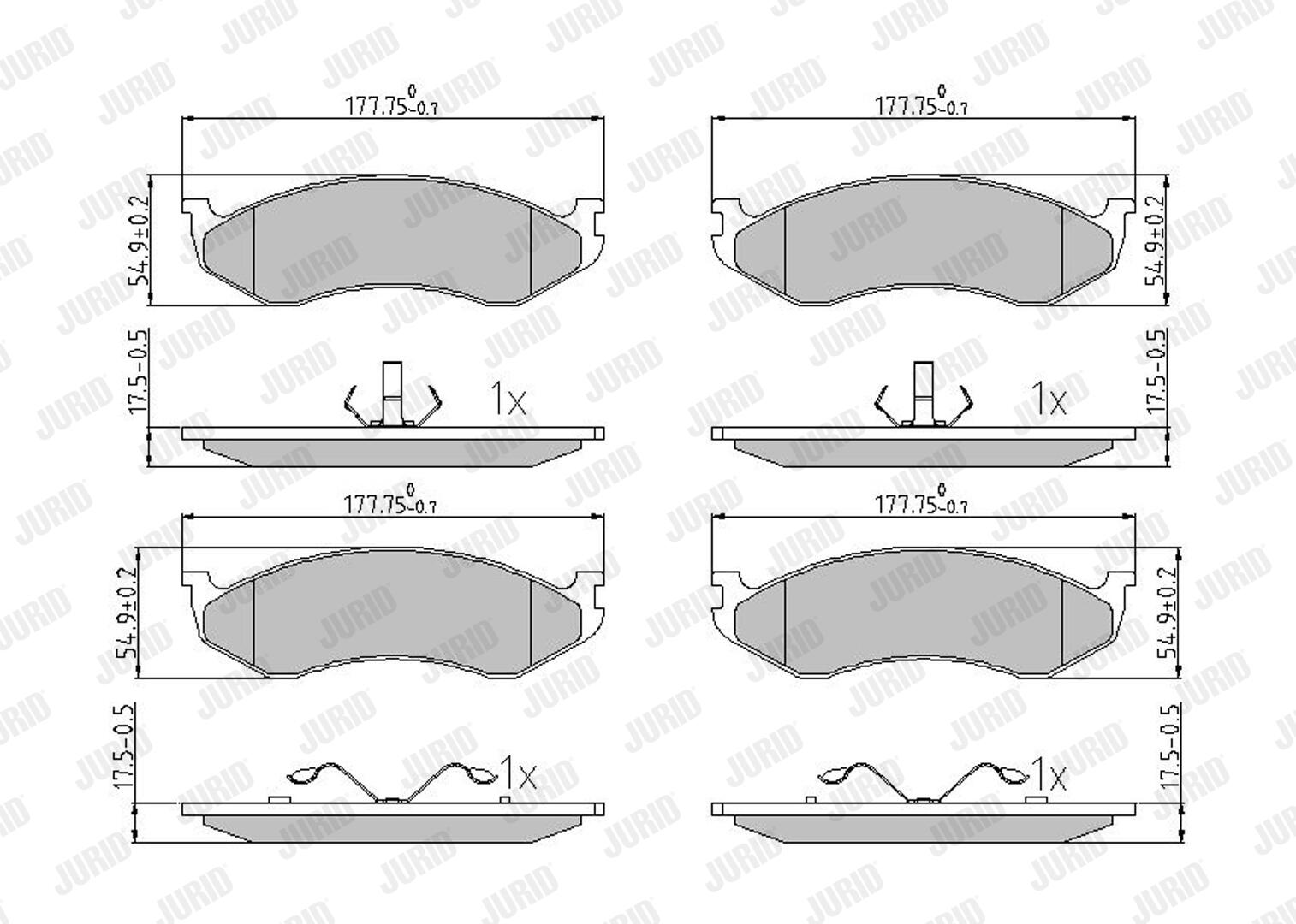 JURID Bremseklodser 571519j for JEEP KIA CHRYSLER