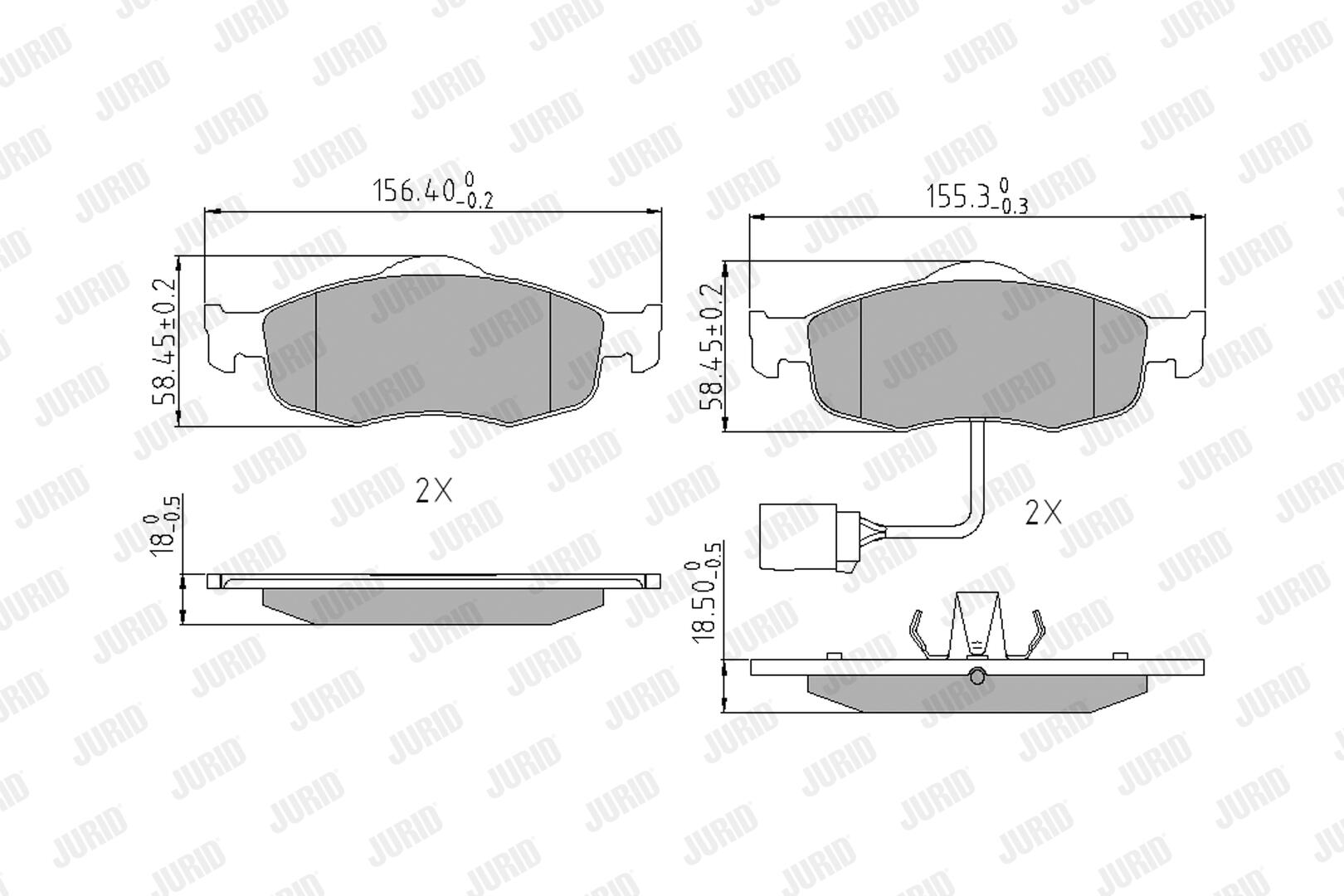 JURID Bremseklodser 571522j for FORD AC