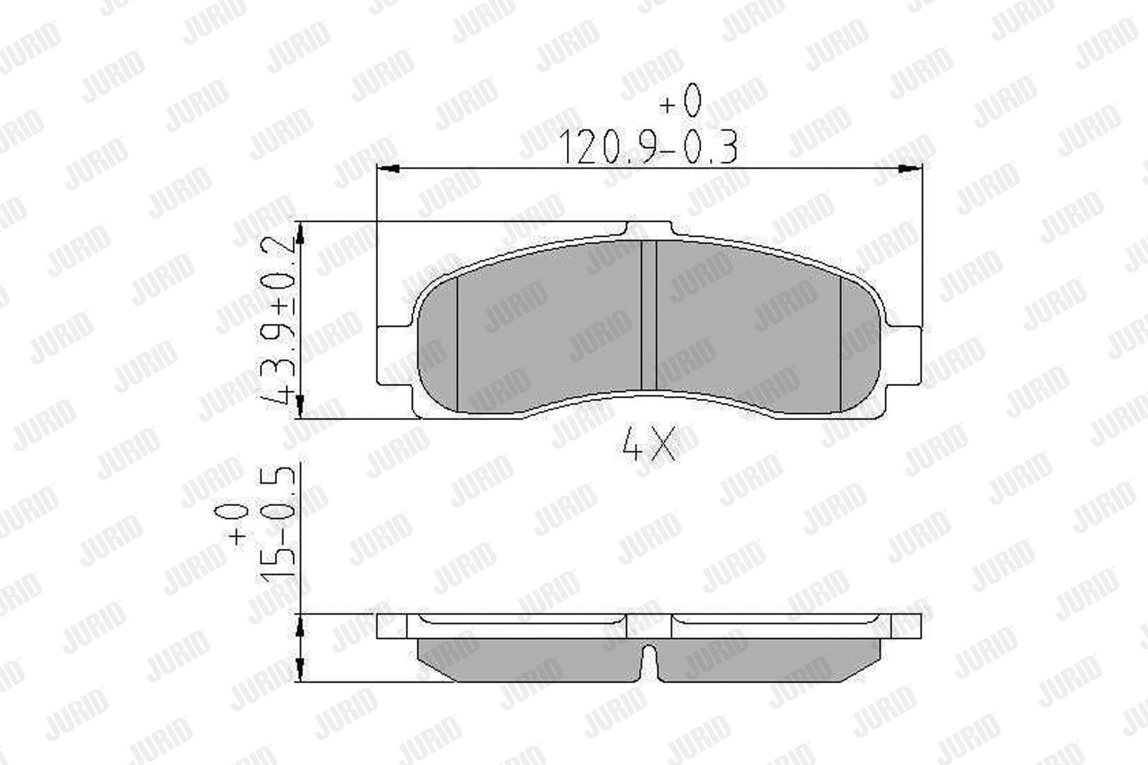 JURID Bremseklodser 572257j for NISSAN