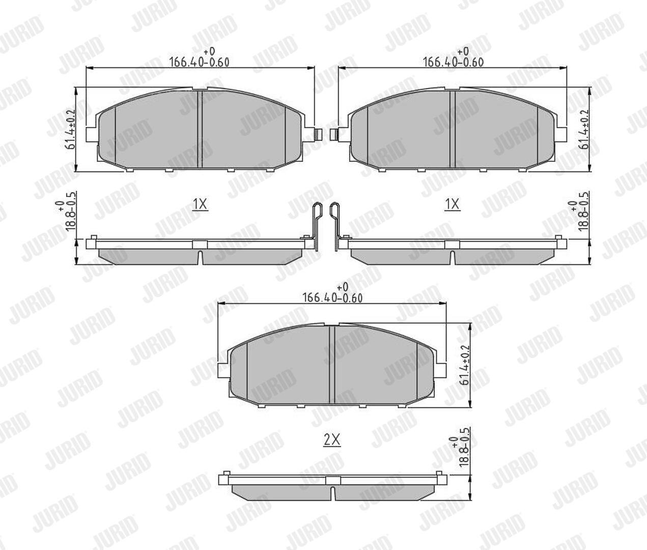 JURID Bremseklodser 572448j for NISSAN