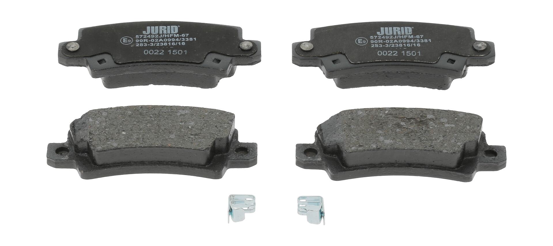 JURID Bremseklodser 572492j for TOYOTA