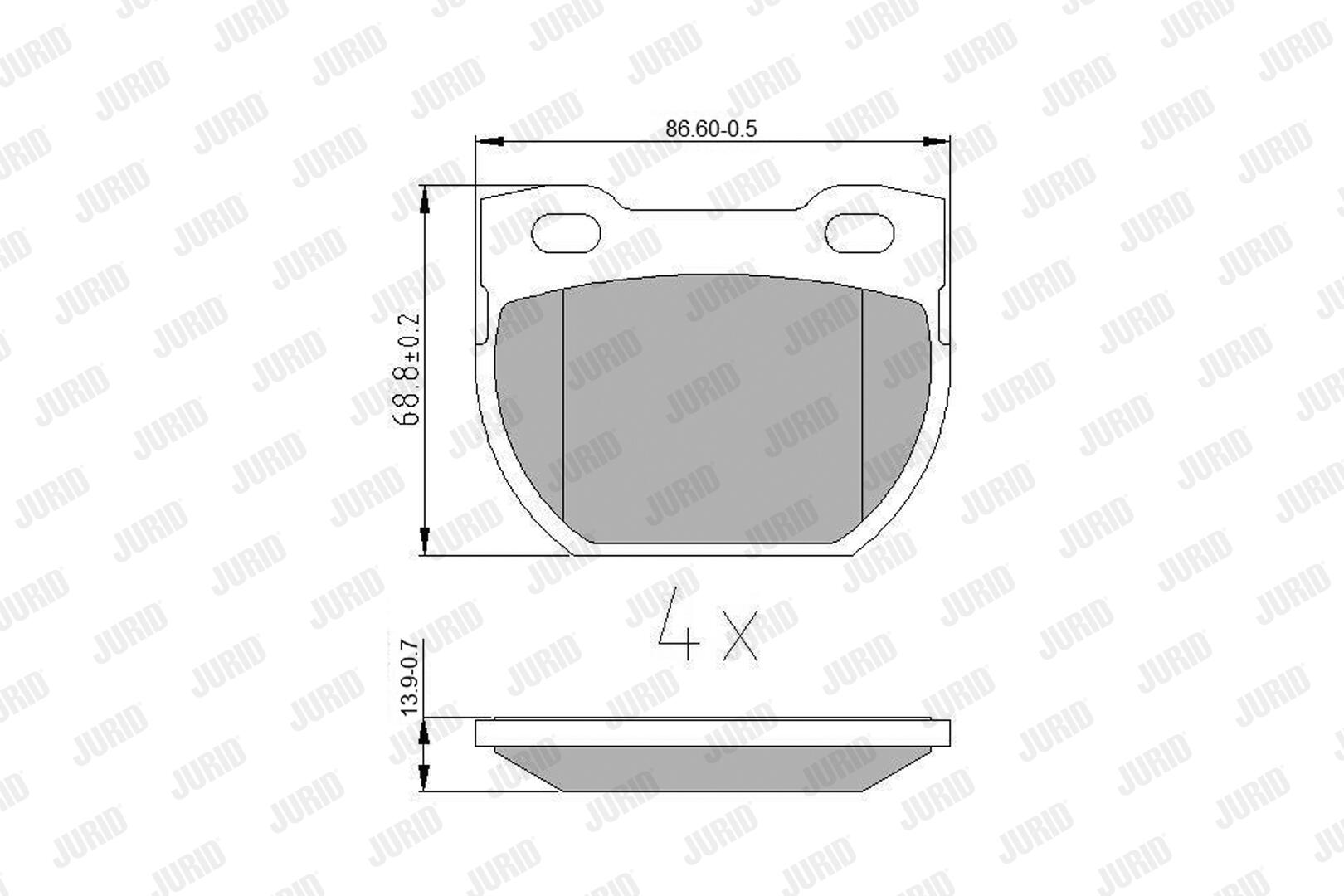 JURID Bremseklodser 572494j for LAND ROVER