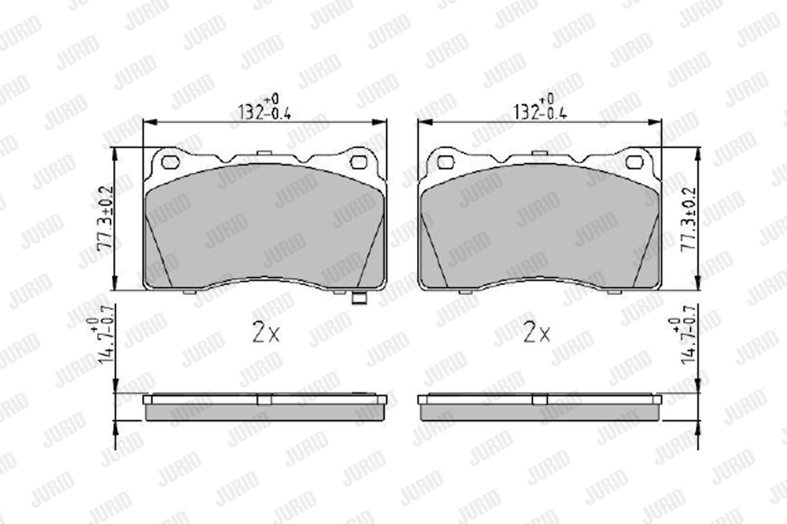 JURID Bremseklodser 572508j for OPEL VAUXHALL VOLVO MITSUBISHI RENAULT SUBARU TESLA HONDA