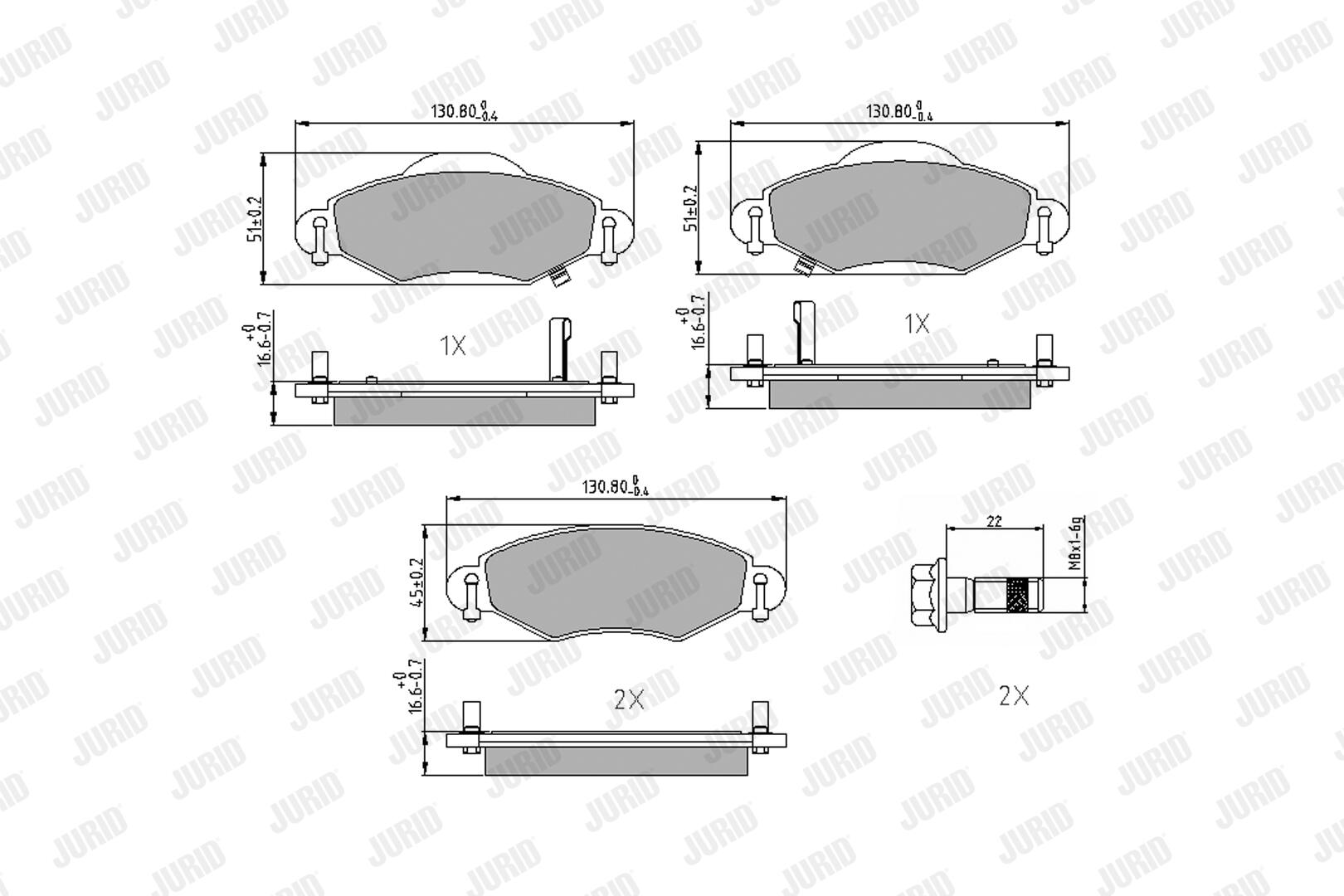 JURID Bremseklodser 572510j for TOYOTA