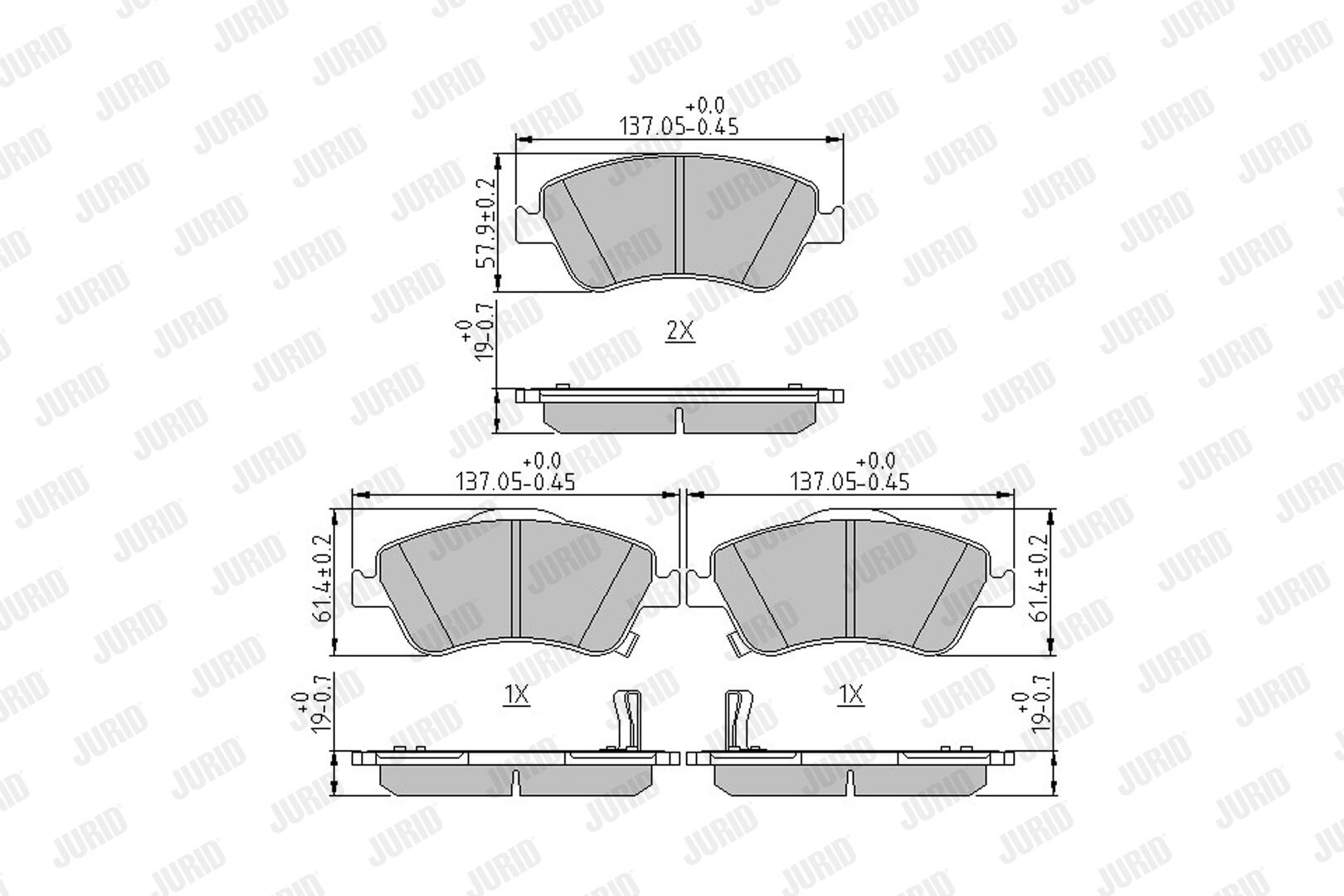 JURID Bremseklodser 572524j for TOYOTA