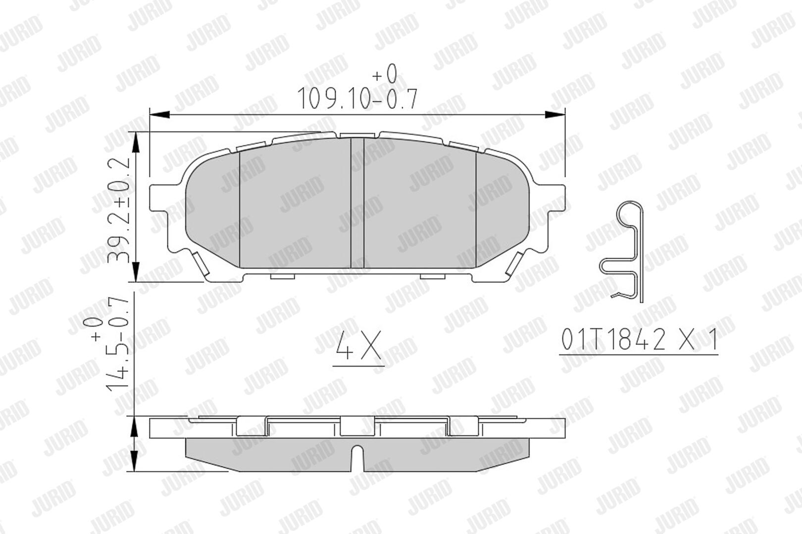 JURID Bremseklodser 572529j for SUBARU