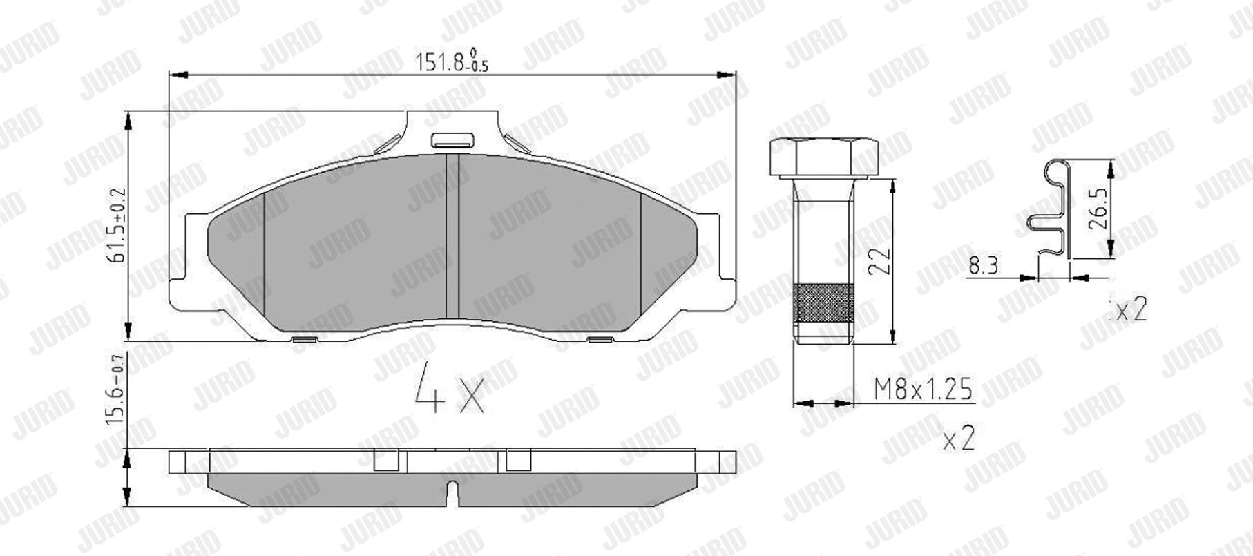 JURID Bremseklodser 572537j for FORD USA MAZDA
