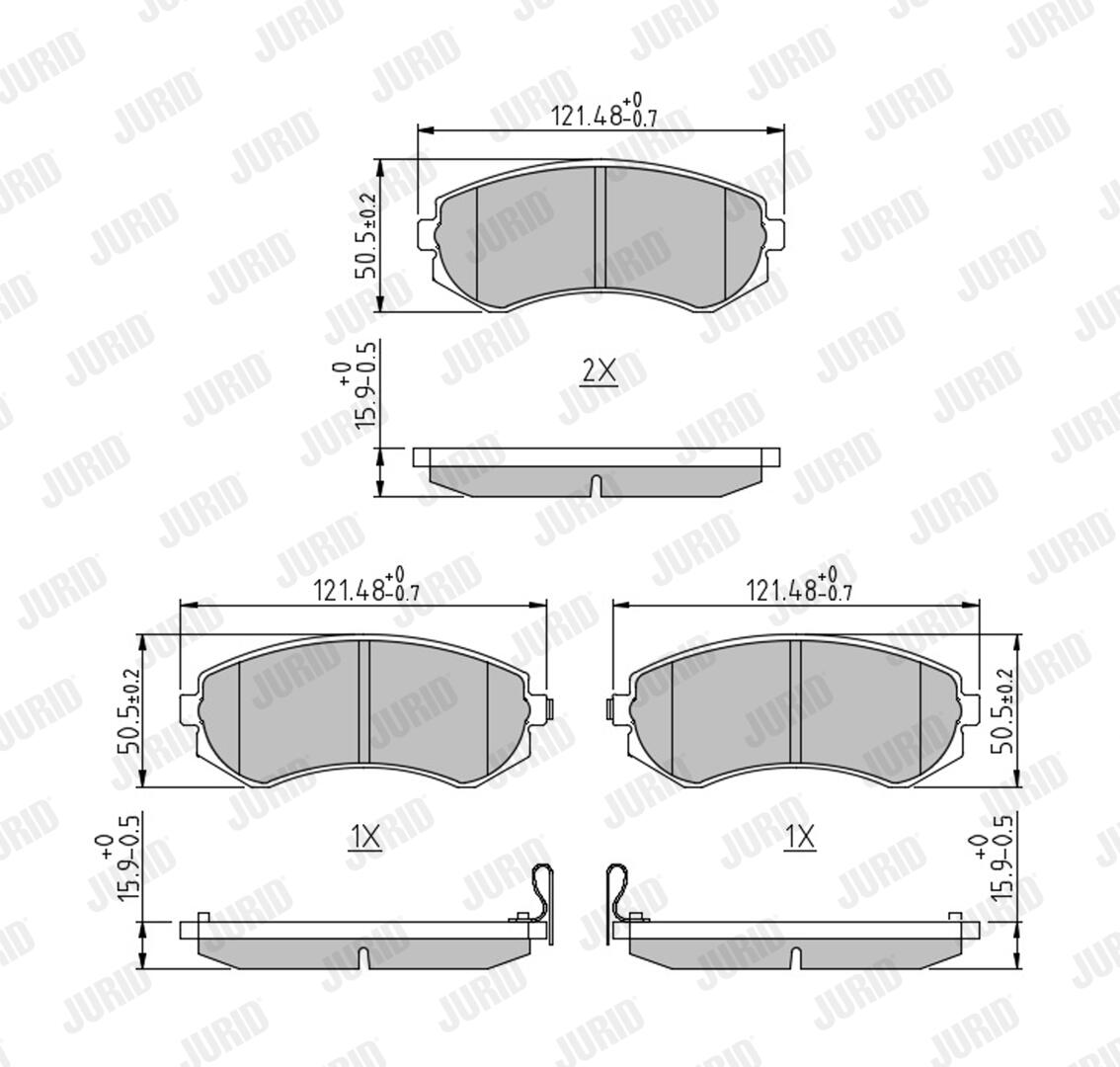 JURID Bremseklodser 572541j for NISSAN