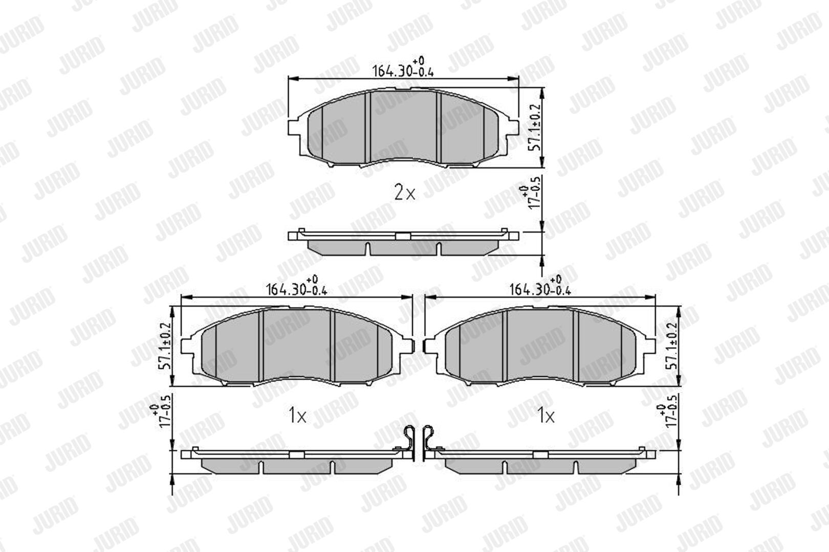 JURID Bremseklodser 572551j for NISSAN