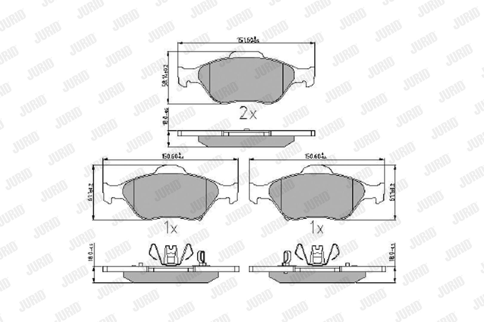 JURID Bremseklodser 572576j for TOYOTA DAIHATSU