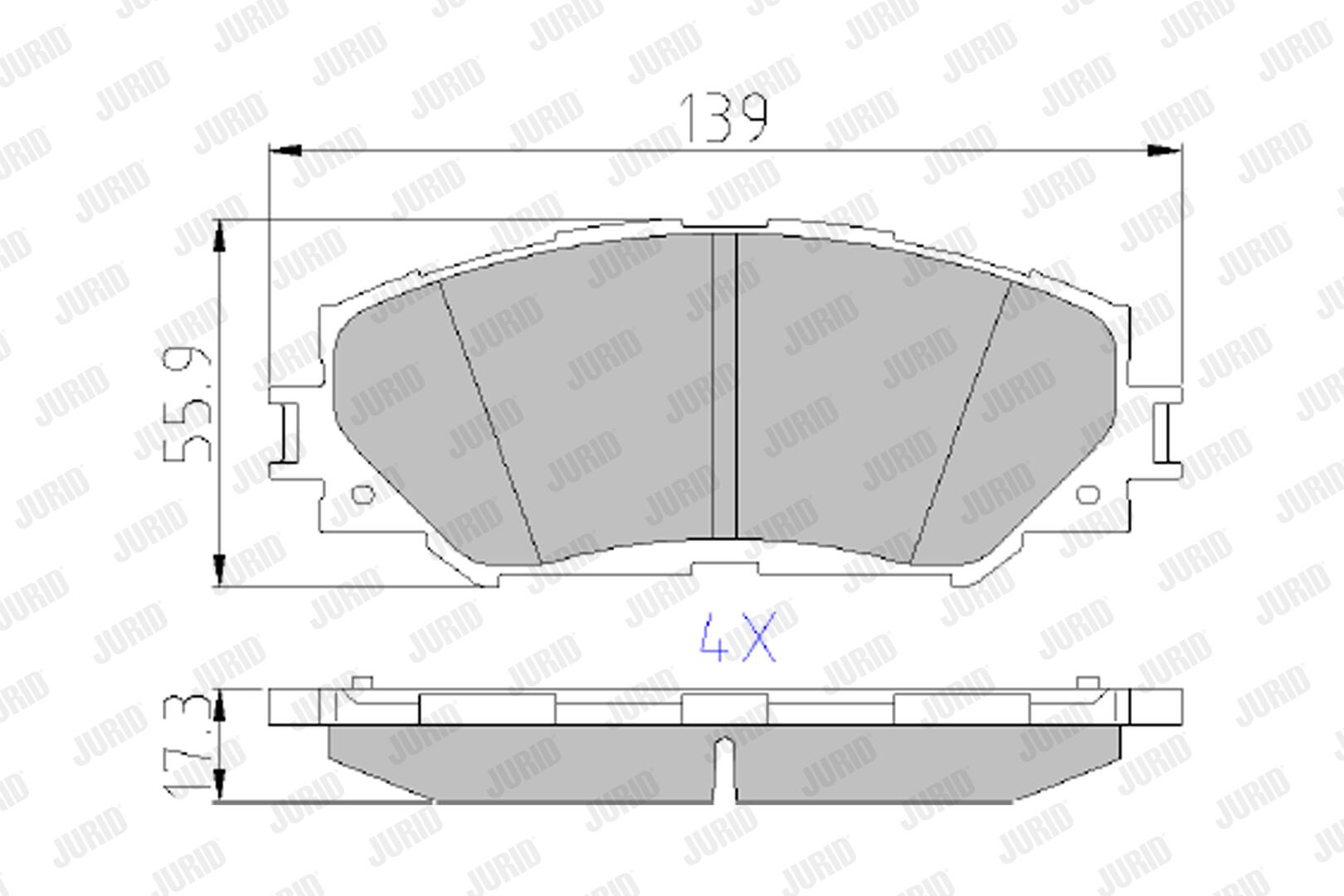 JURID Bremseklodser 572598j for TOYOTA