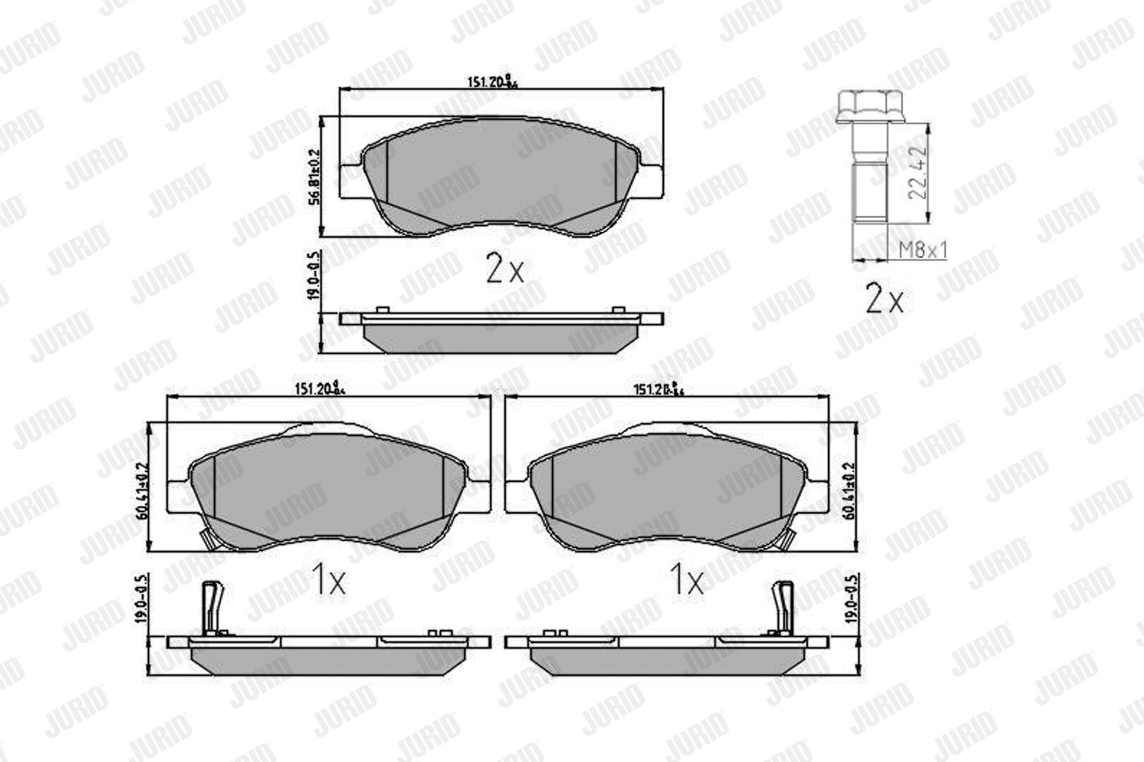 JURID Bremseklodser 572605j for HONDA