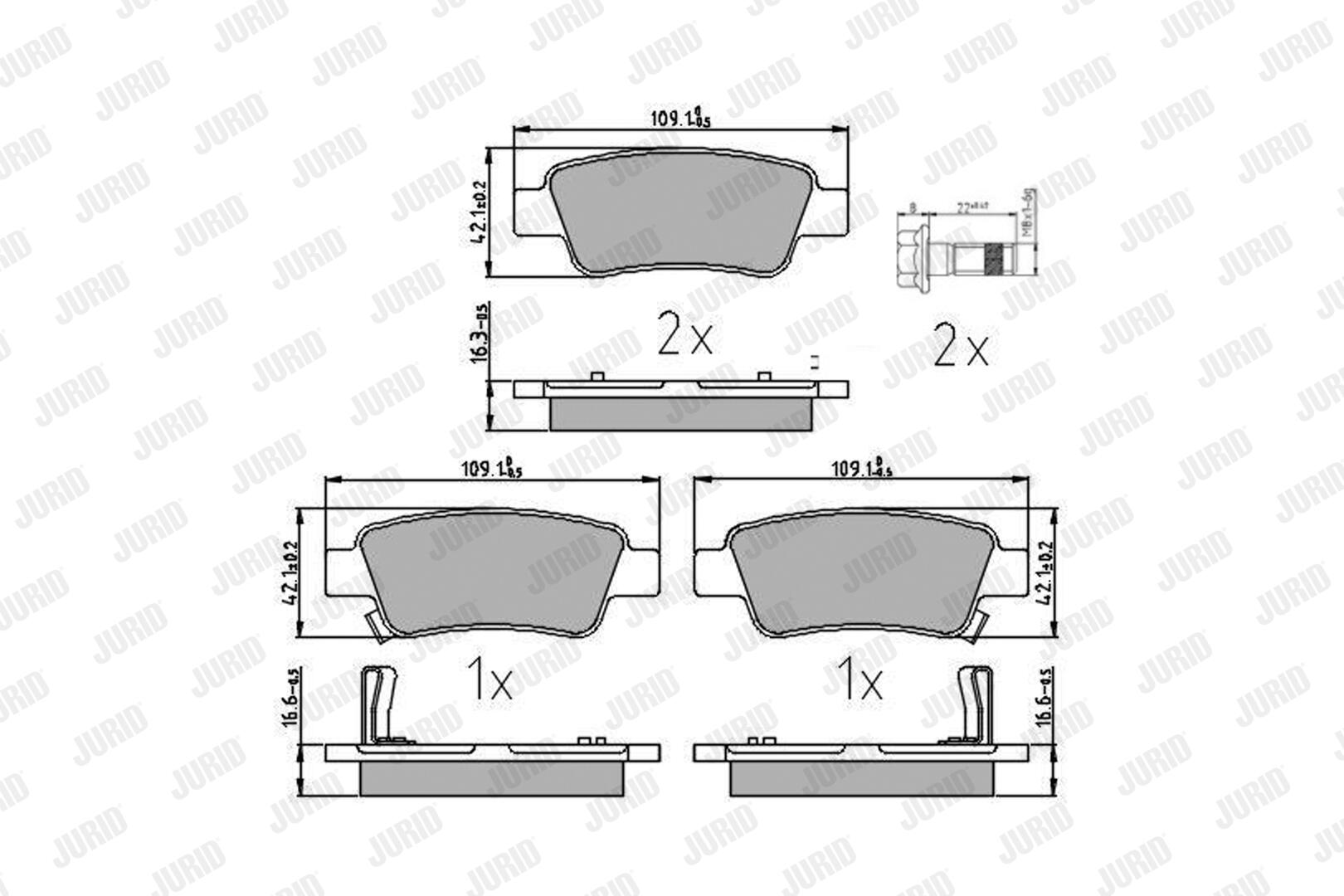 JURID Bremseklodser 572606j for HONDA