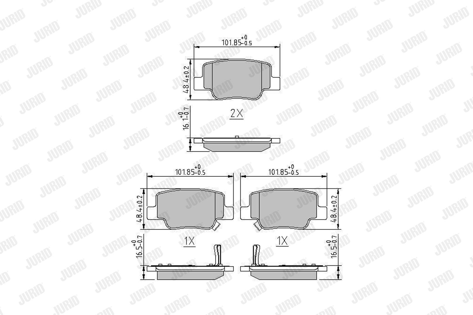 JURID Bremseklodser 572623j for TOYOTA