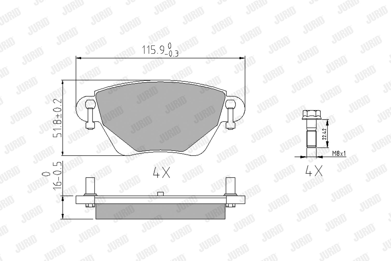 JURID Bremseklodser 573012j for FORD JAGUAR