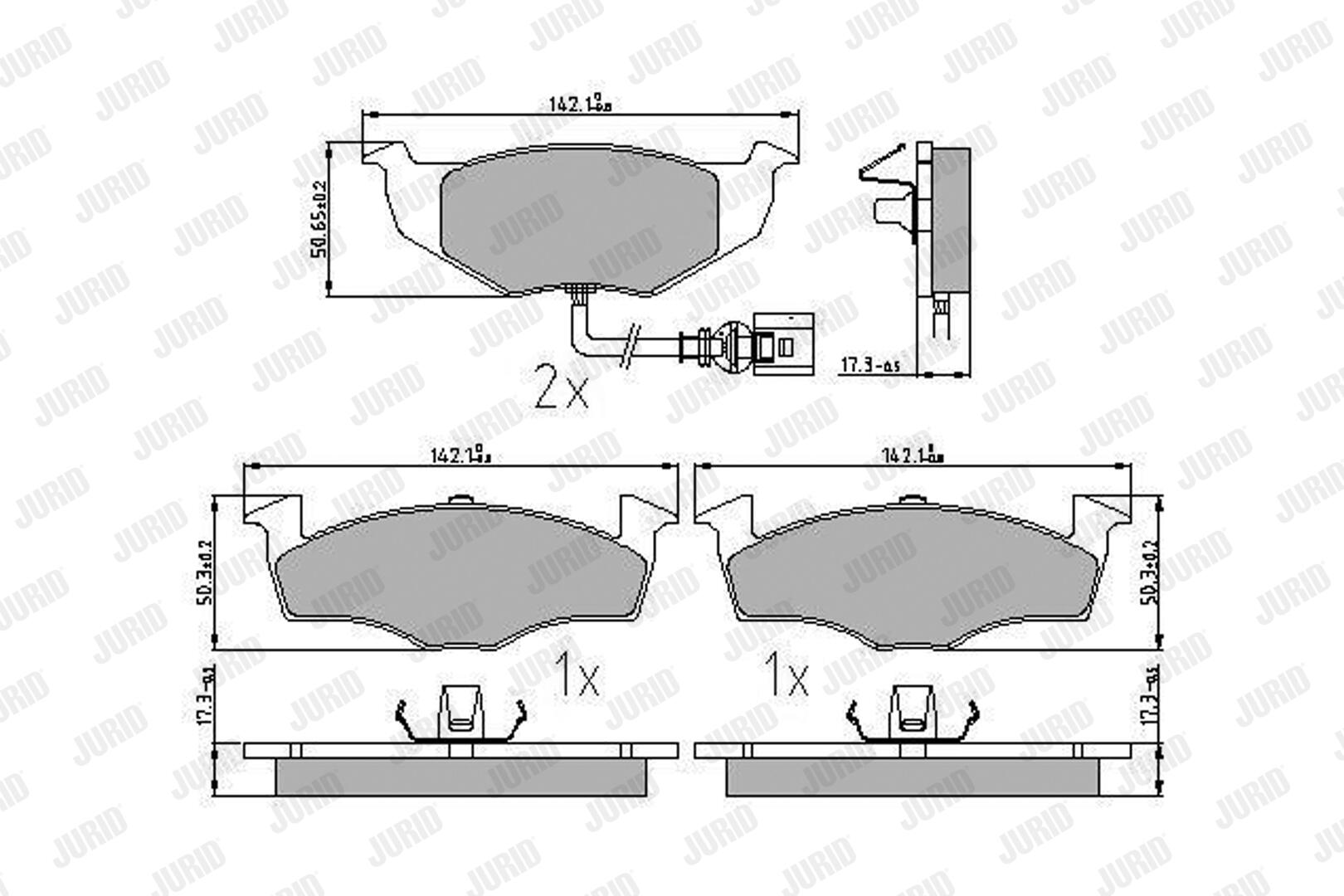 JURID Bremseklodser 573111j for VW