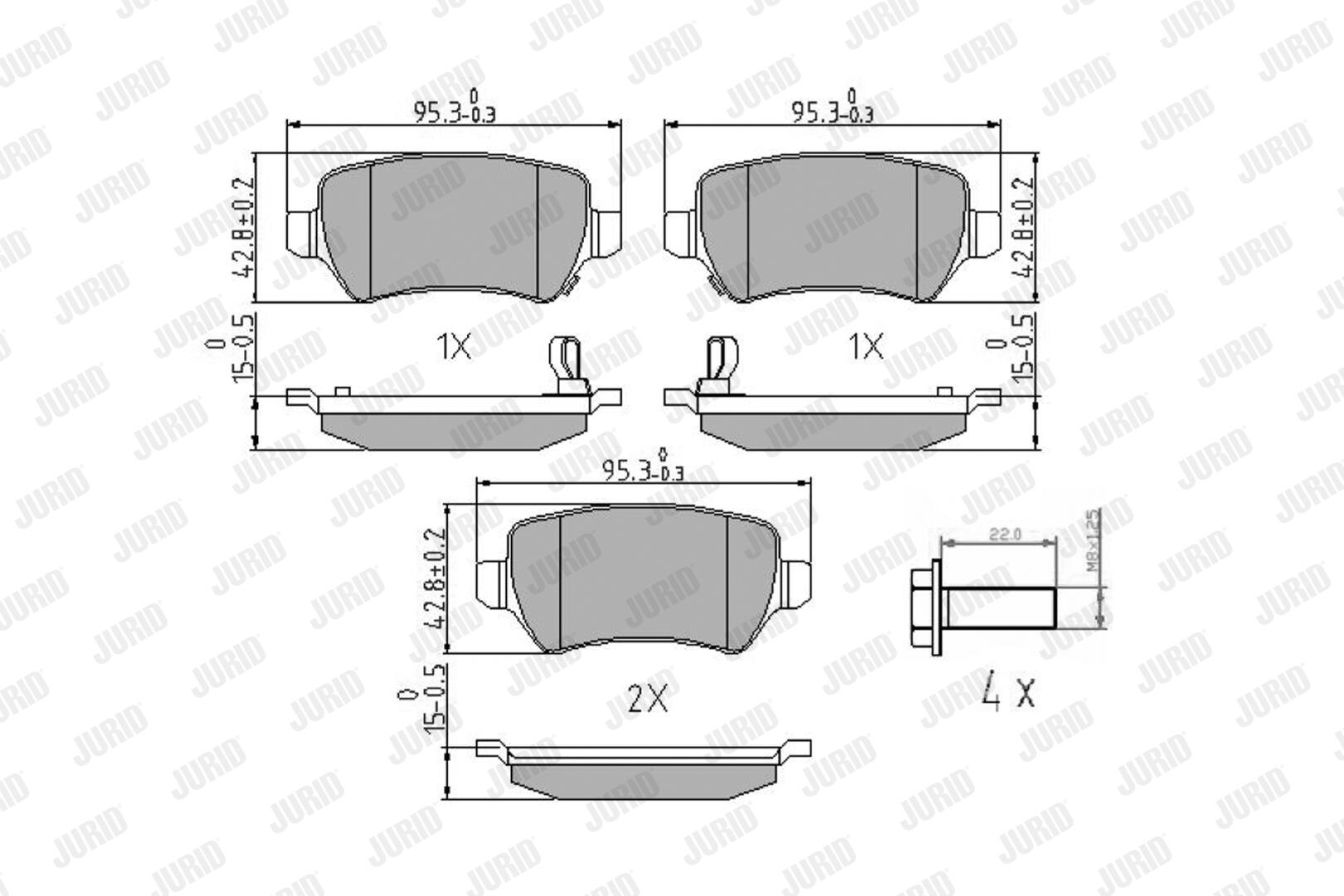 JURID Bremseklodser 573122j for OPEL VAUXHALL CHEVROLET KIA