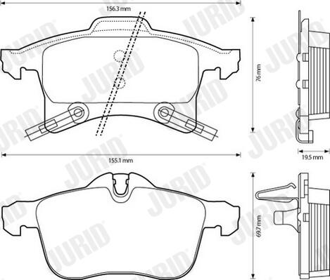 JURID Bremseklodser 573153j for OPEL VAUXHALL